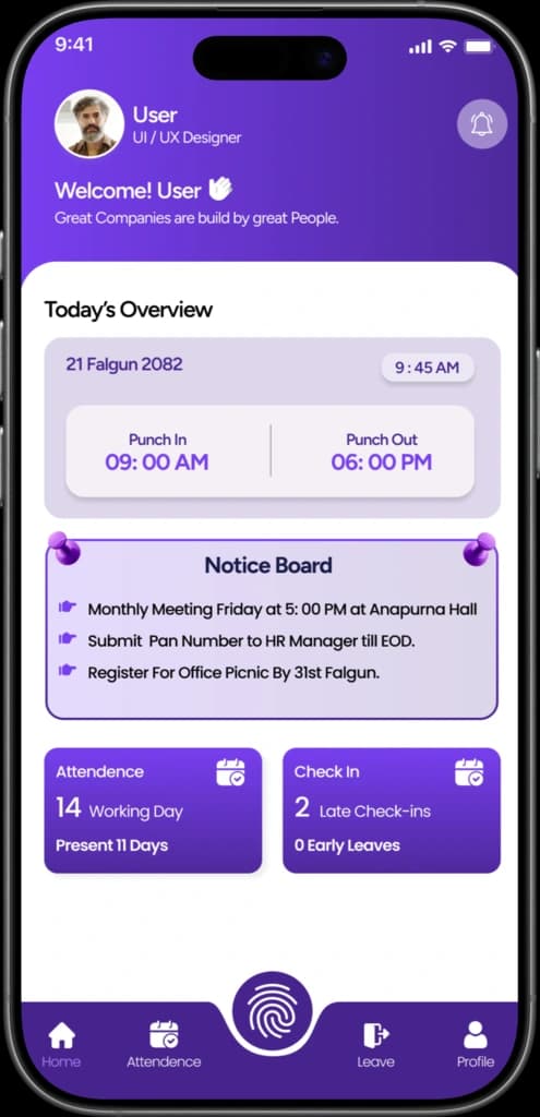 Emloyee Management Mobile Mockup