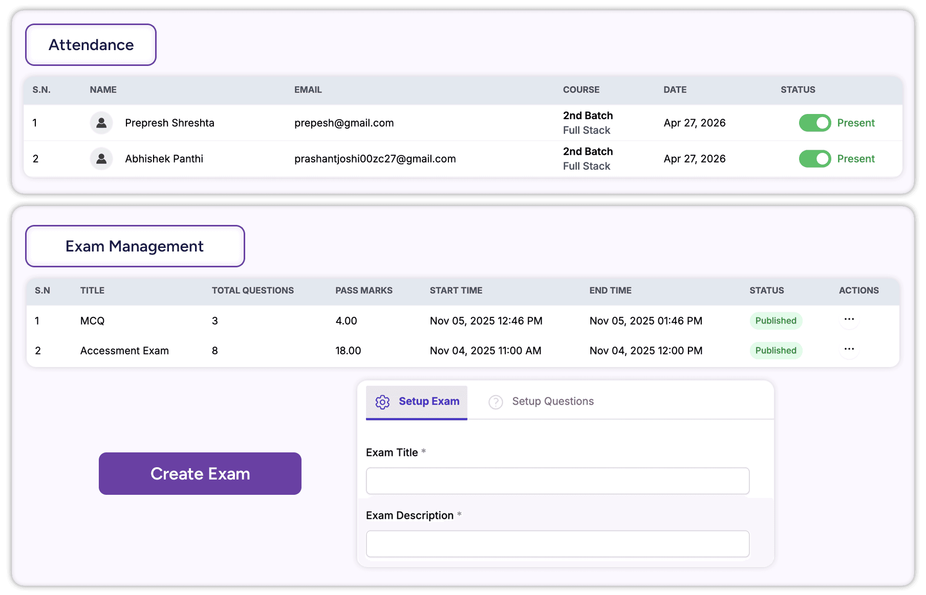 LMS Features