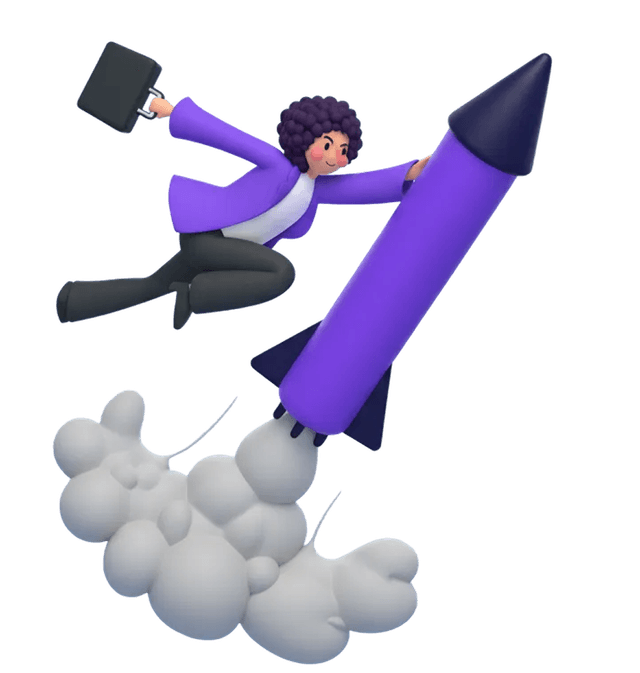 Happy customer working on laptop